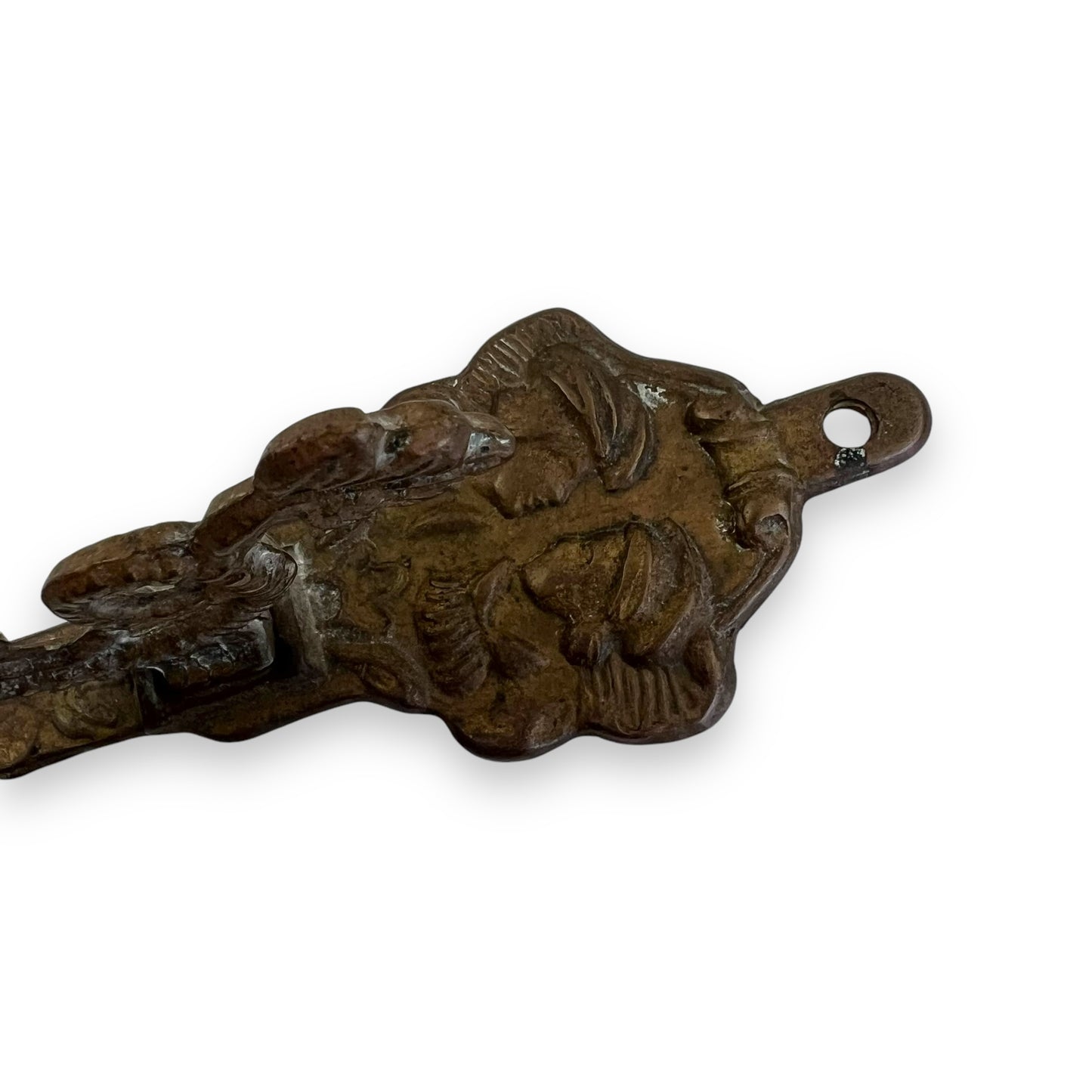 Brass wall hook for bell or keys