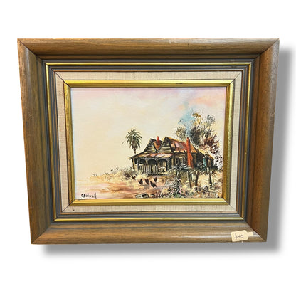 Gillian Bolwell Original Oil Painting – Abandoned Homestead Near Kyneton