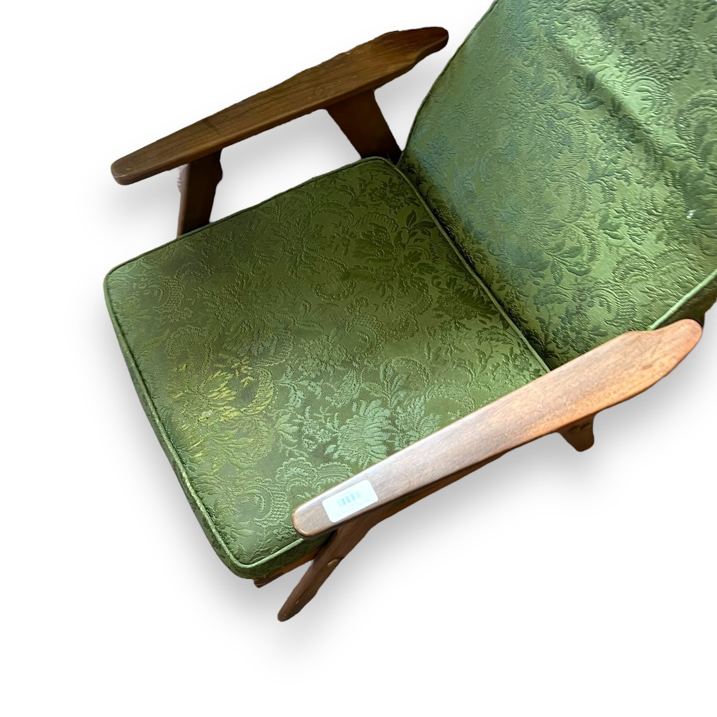 Green Vintage Armchair wooden frame