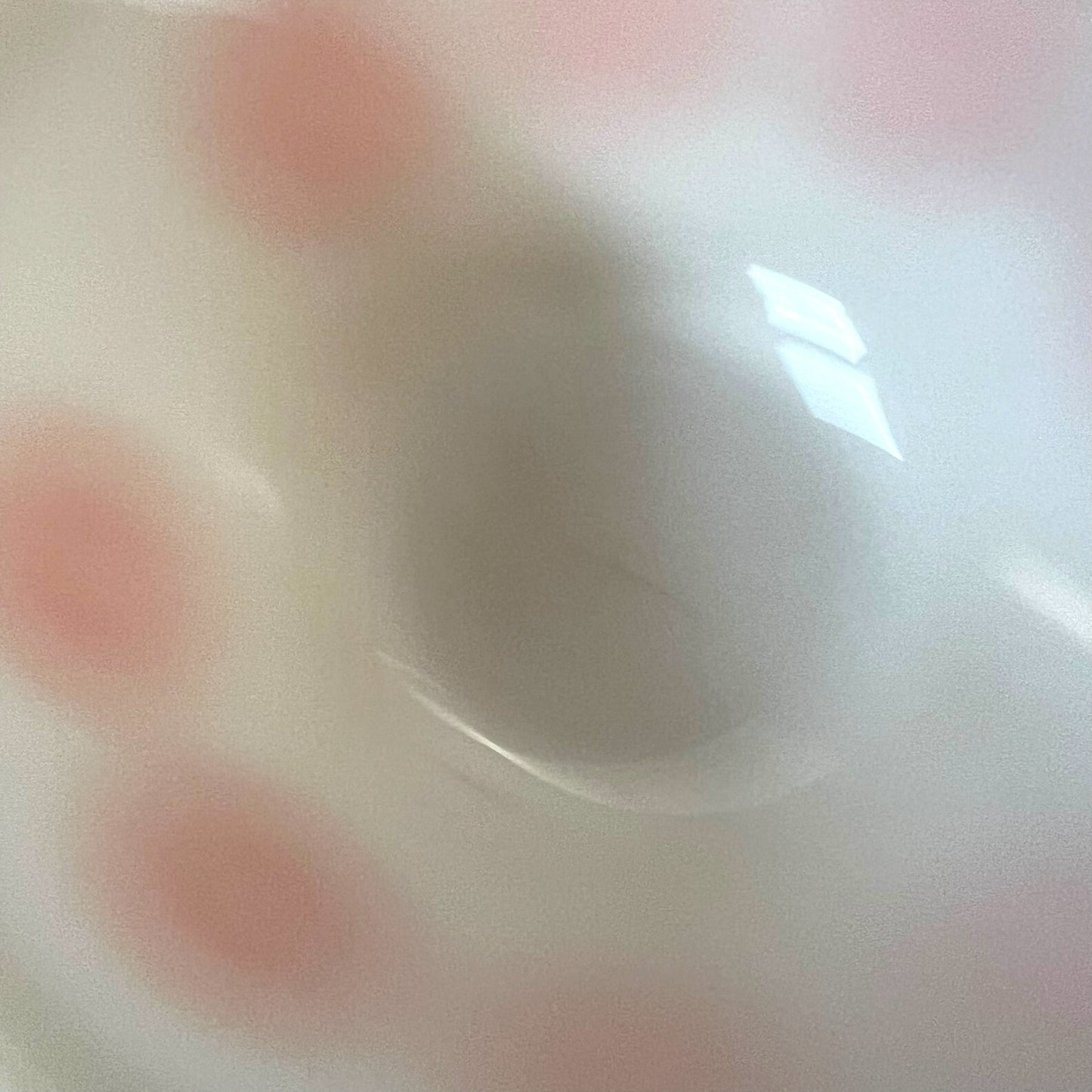 Retro White Glass Mixing Bowl with Orange Floral Pattern