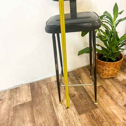 Black Vinyl Steel Leg Stool