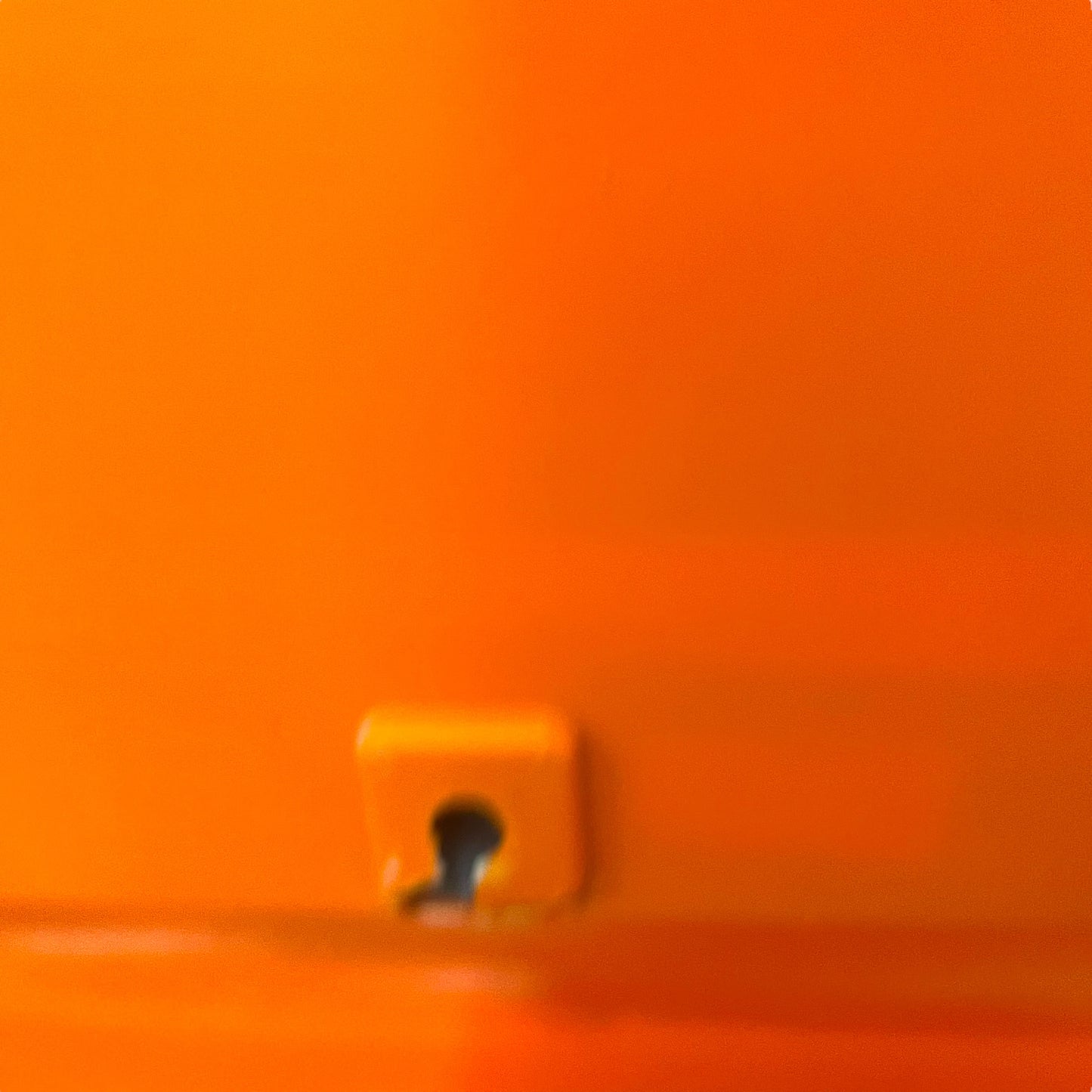 Retro Orange Rectangle Large Plastic Bulbous Mirror