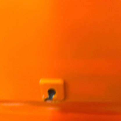 Retro Orange Rectangle Large Plastic Bulbous Mirror