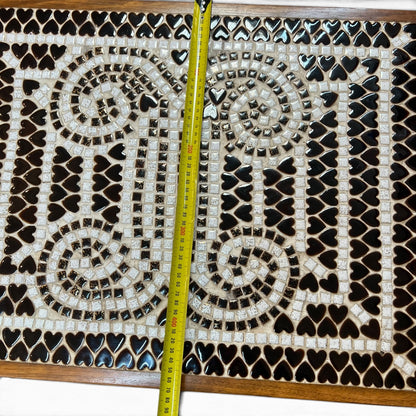 Mosaic Tile Coffee Table with Teak Frame
