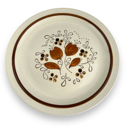 Brown pattern Floral Dinner Plate - Made in Korea