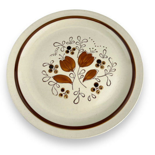 Brown pattern Floral Dinner Plate - Made in Korea