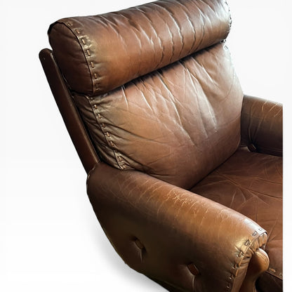 Moran Vintage Leather Armchair & Ottoman Set – Made in Melbourne