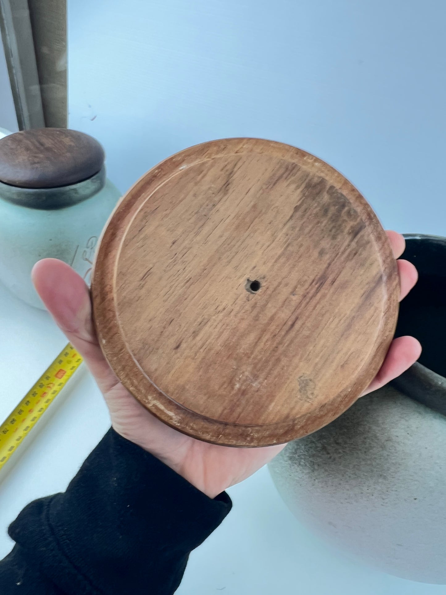 Ellis Pottery Ceramic Flour Canister with Timber Lid