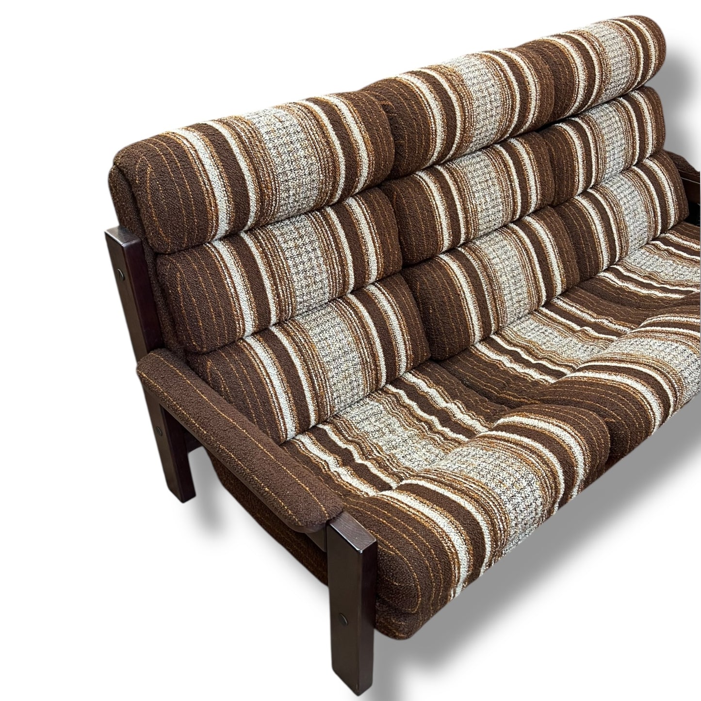 Danish Deluxe Mid Century 3-Seater Lounge – Striped Upholstery