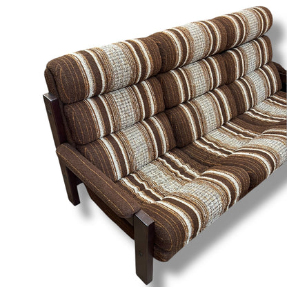Danish Deluxe Mid Century 3-Seater Lounge – Striped Upholstery