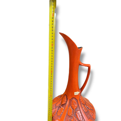 Braemore Pottery Mid-Century Orange Jug Vase — Australian Made