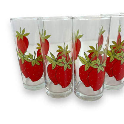 Strawberry Pattern Glass Set of 5