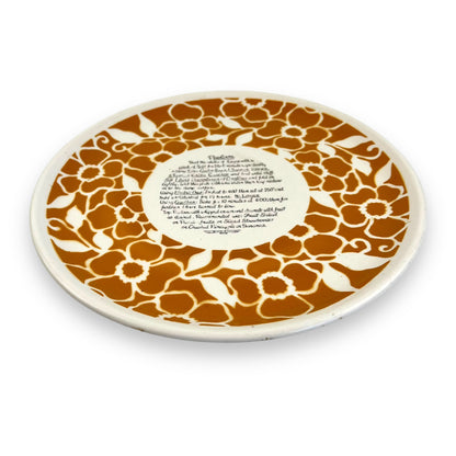 Orange Flower Hand-Painted Pavlova Recipe Plate - Made in Japan