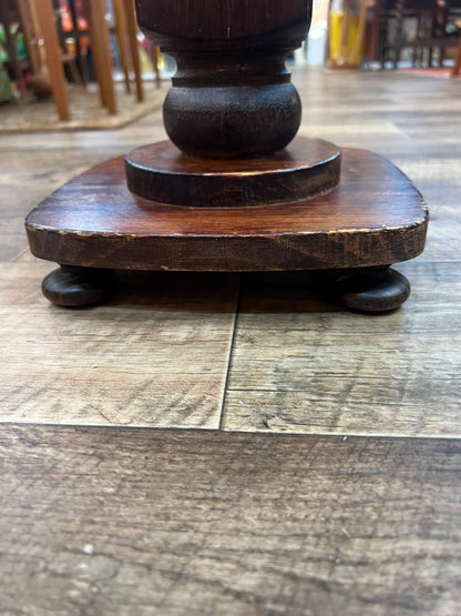 Timber Plant Stand / Pedestal Side Table – Dark Stained Wood