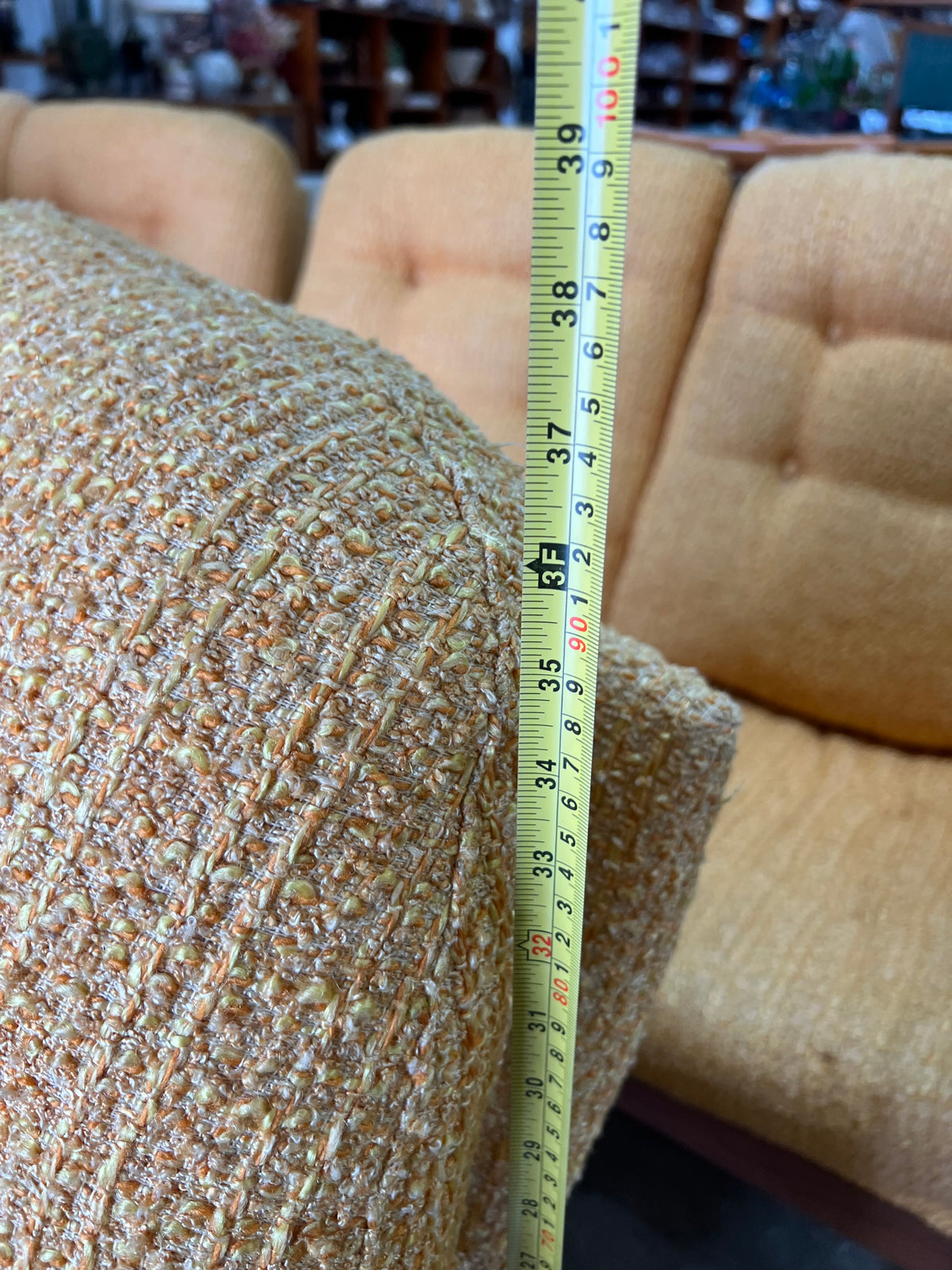 Mustard Yellow Bouclé Timber Lounge Chair