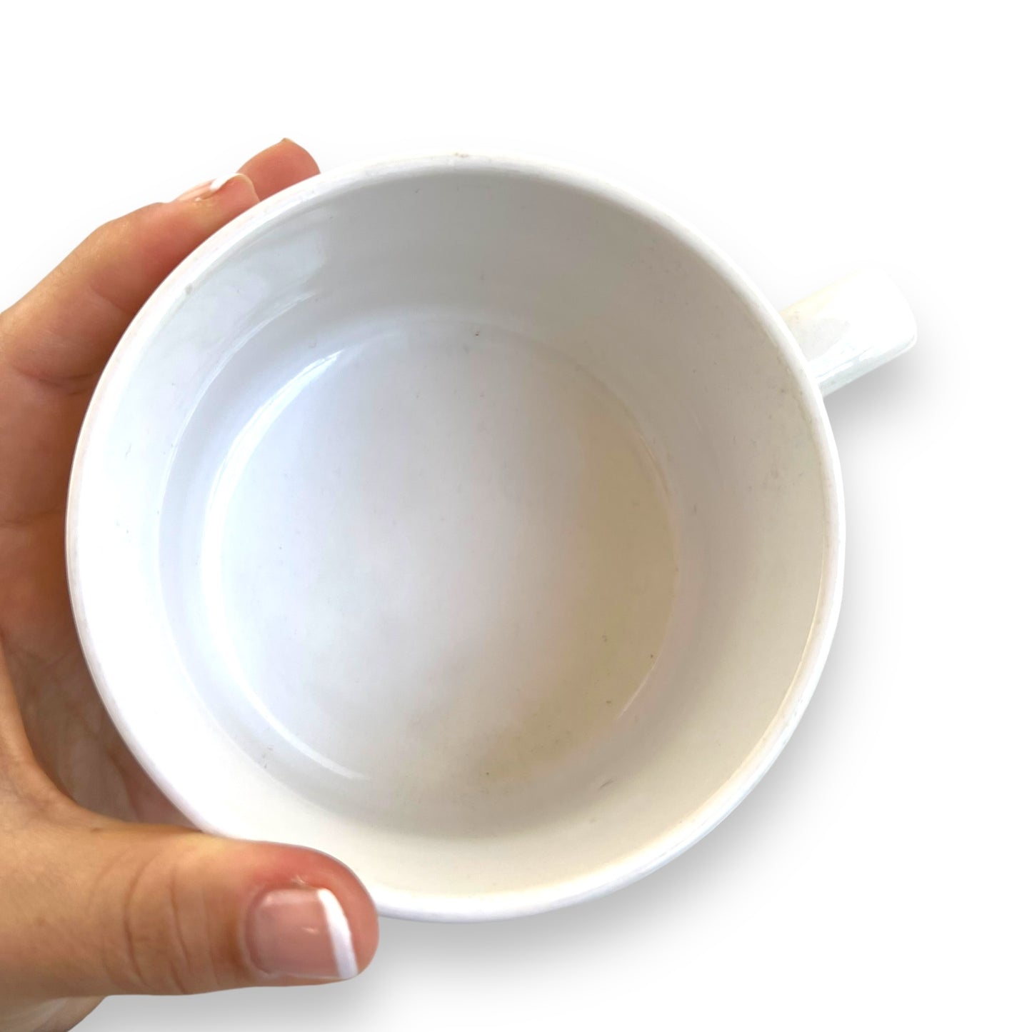Blue and white soup mug