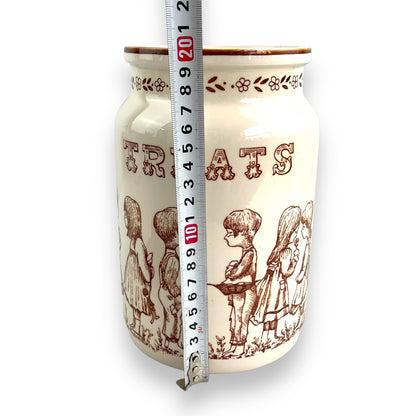 Treats Ceramic Jar with Brown Lid