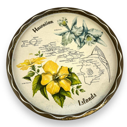 Hawaiian Islands Round Metal Tray