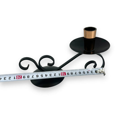Black & Copper Metal Swirl Candlestick Holder