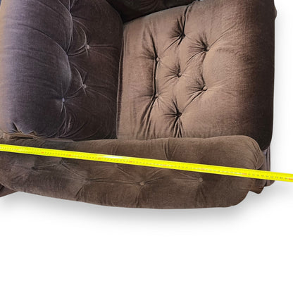 Brown Velour Lounge Chair