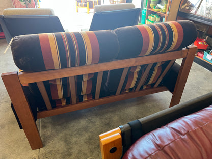 Danish Deluxe Two Seater Lounge – Original Striped Upholstery