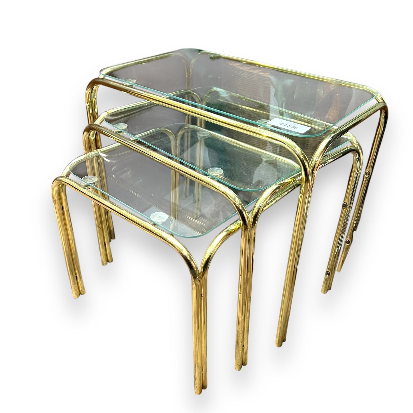 Brass nesting table set of 3