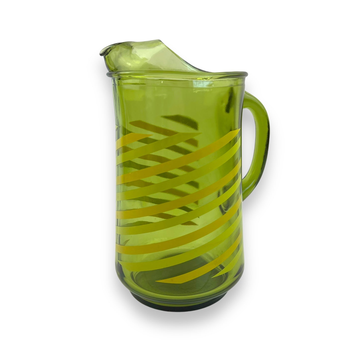 Green Glass Striped Jug