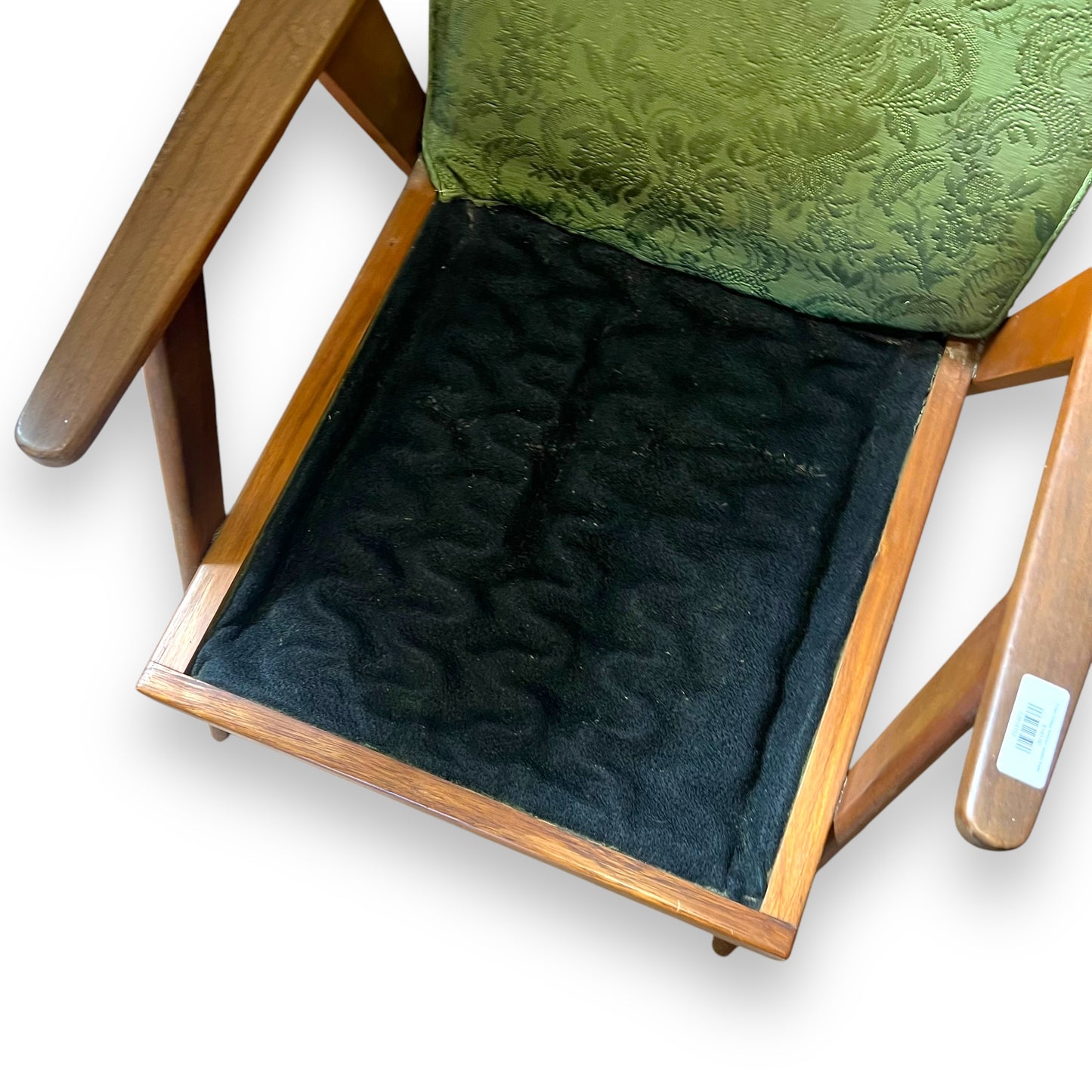 Green Vintage Armchair wooden frame