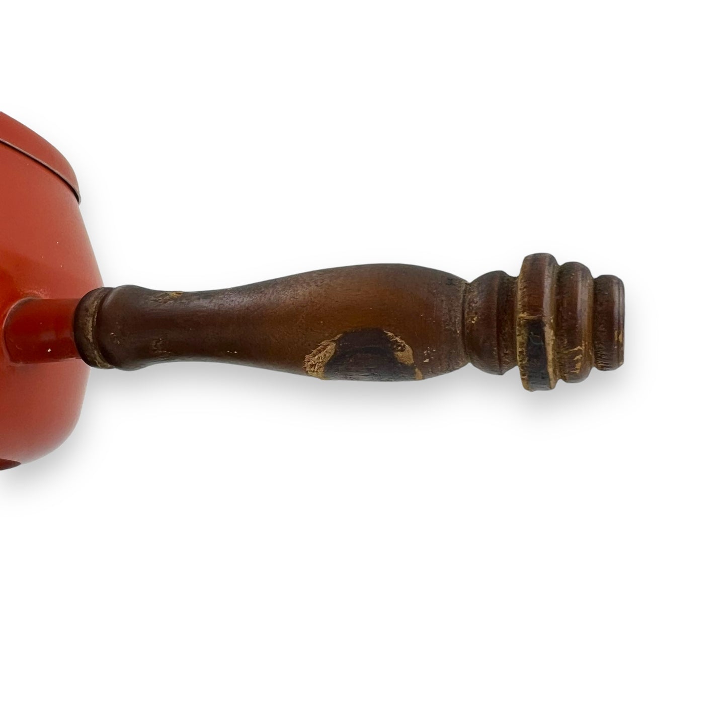 Orange Fondue Set with Wooden Handle and Base