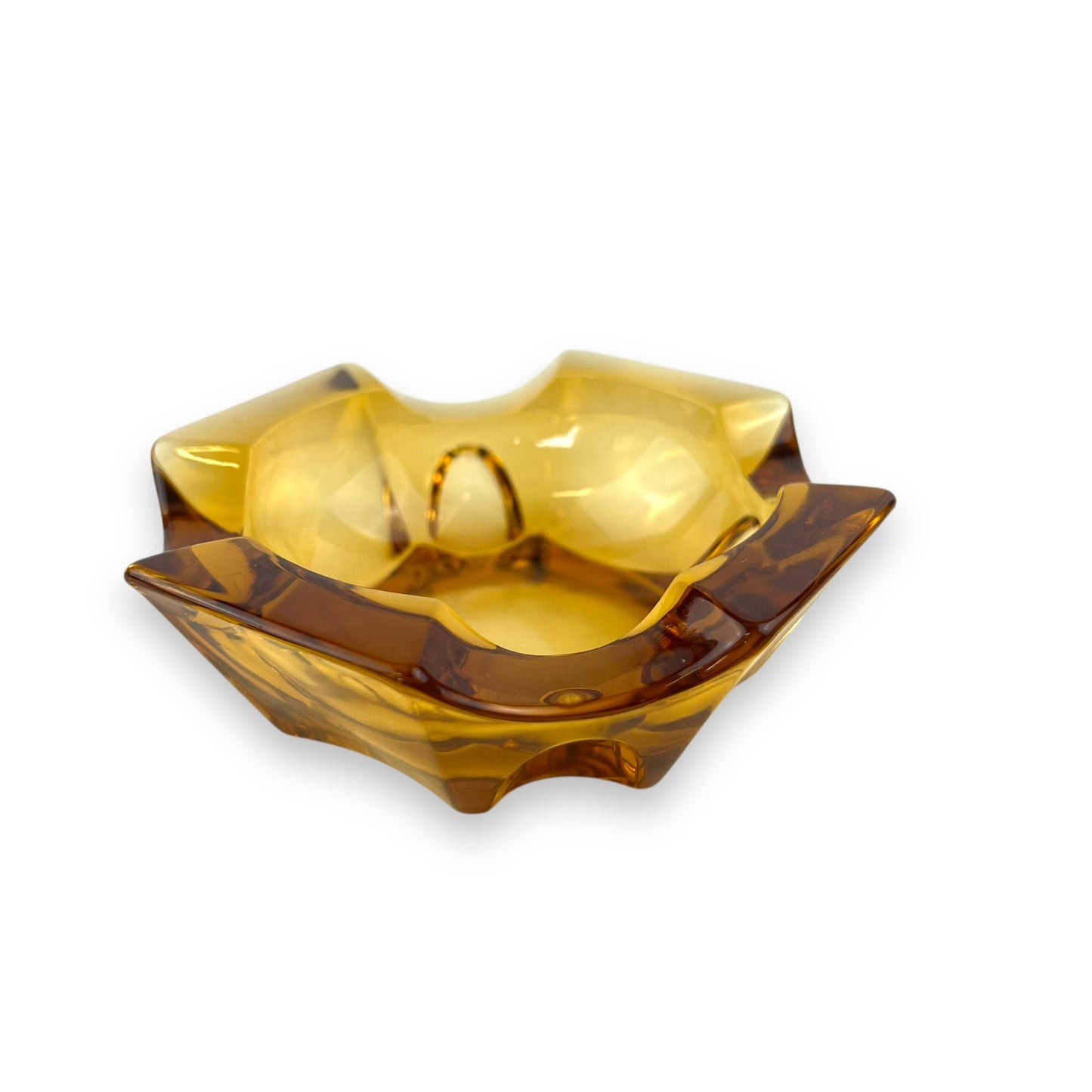 Amber Glass Ashtray