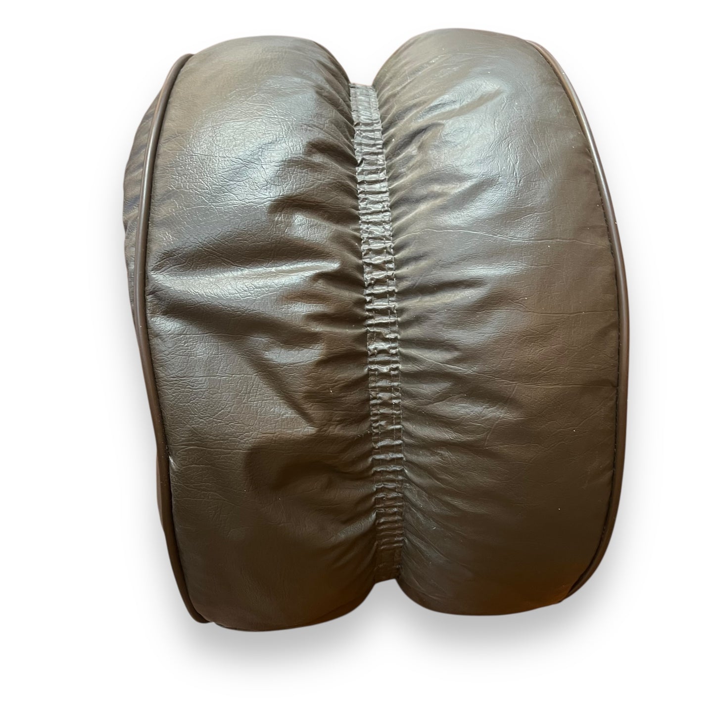 Brown Vinyl Footstool / Ottoman