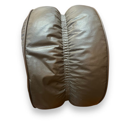 Brown Vinyl Footstool / Ottoman