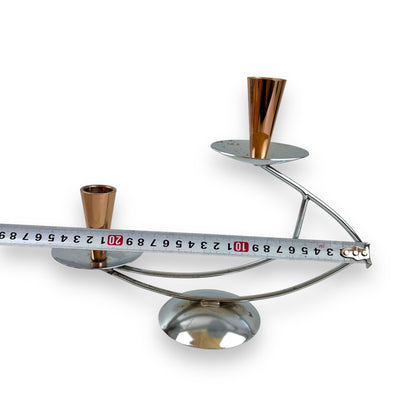 MCM Chrome & Copper Candle Holder