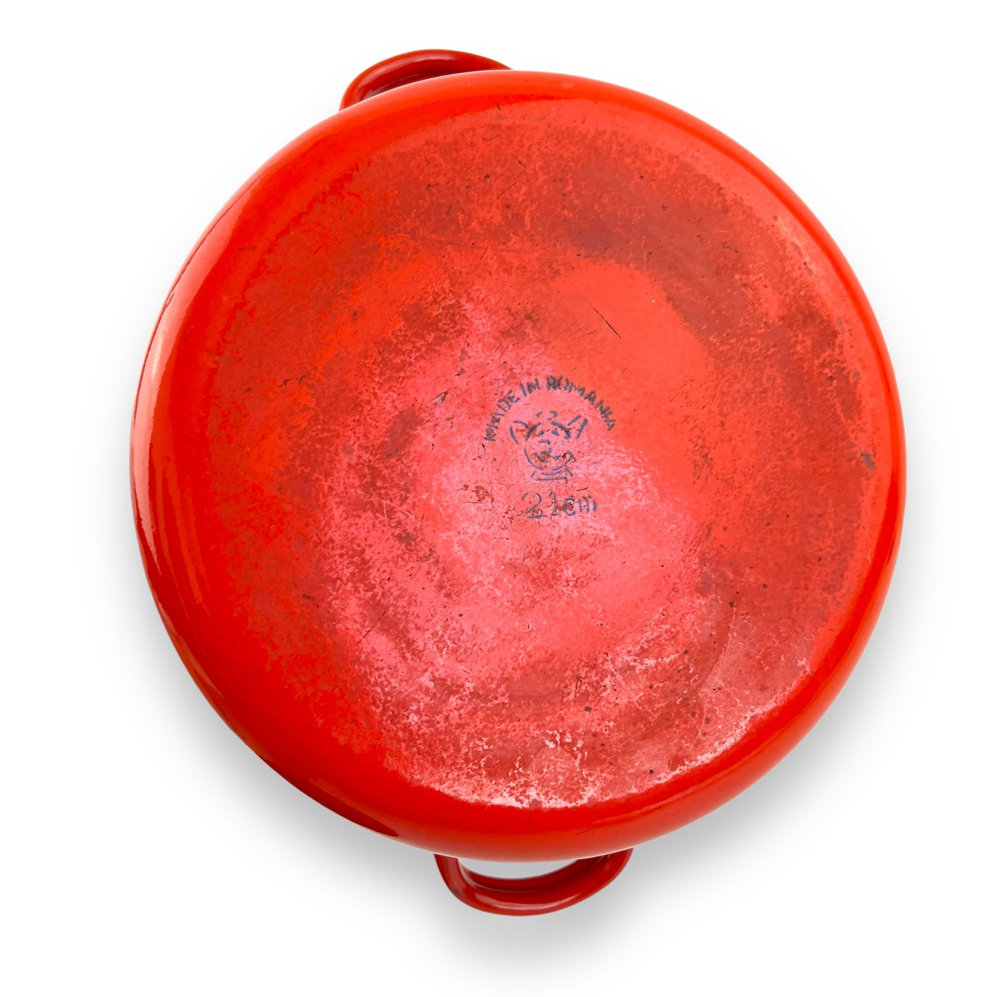 Enamel Double Handle Cooking Pot red, black and white