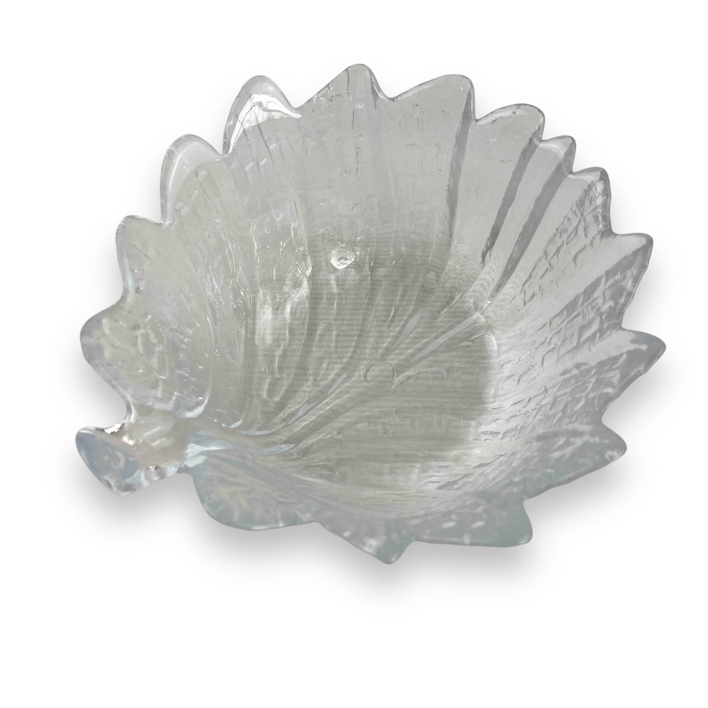 Orrefors (Sweden) "Eden" glass med sized leaf bowl designed by Lars Hellsten