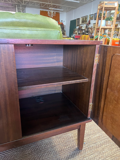 Avalon Mid Century Walnut Sideboard / Buffet Cabinet with Carved Doors