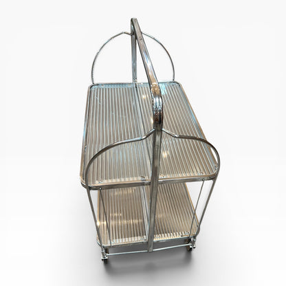 Chrome Folding Bar Cart / Trolley