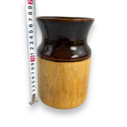 Brown and Caramel Pottery Vase / Utensil Holder