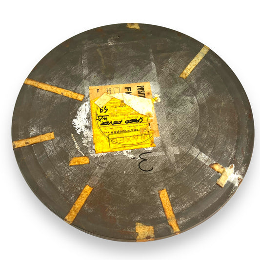 Large metal film reel storage tin