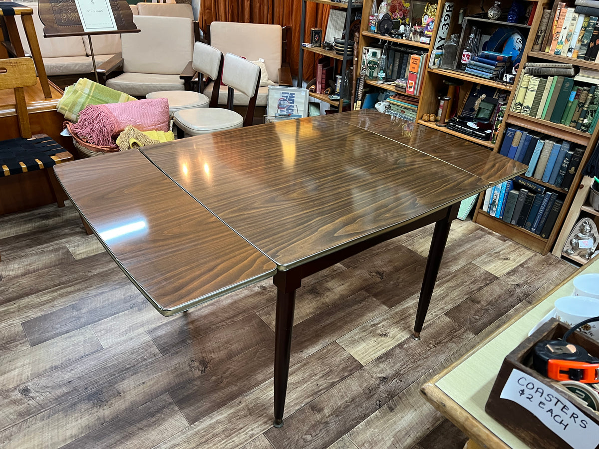 Brown Laminate Drop-Leaf Dining Table