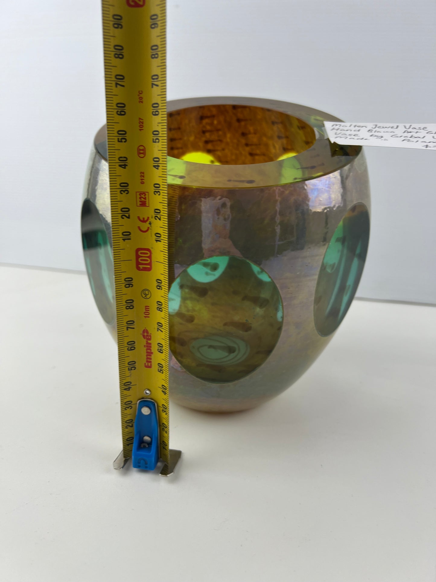 Molten Jewel Vase – Hand Blown Art Glass by Global Views, Made in Poland