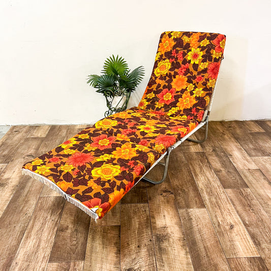 Retro Flower Sun Lounger Cushion