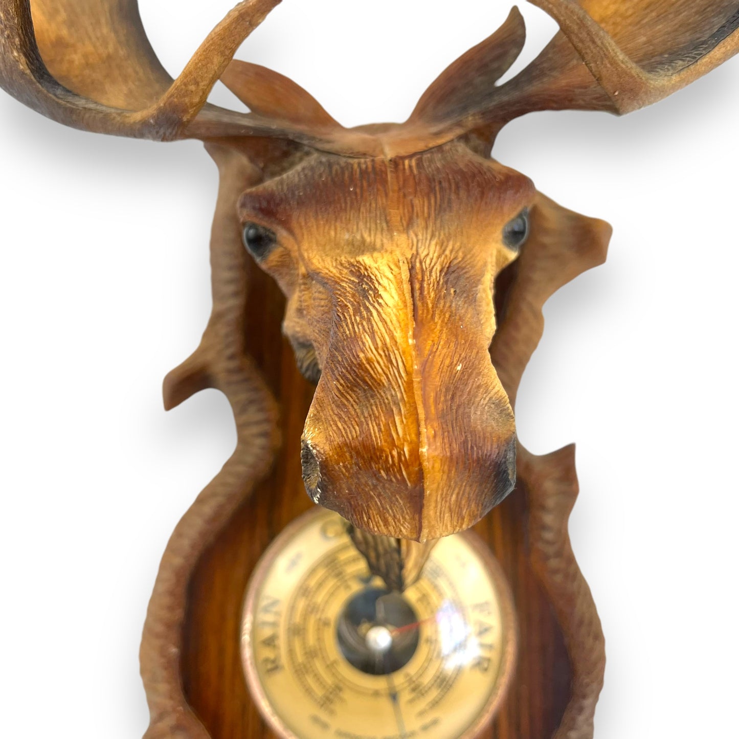 Norwegian Moose Barometer | Scandinavian Mid-Century Wall Weather Station | 1970s