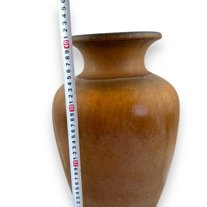 West German Large Brown Vase - 41cm Tall x 20cm Wide