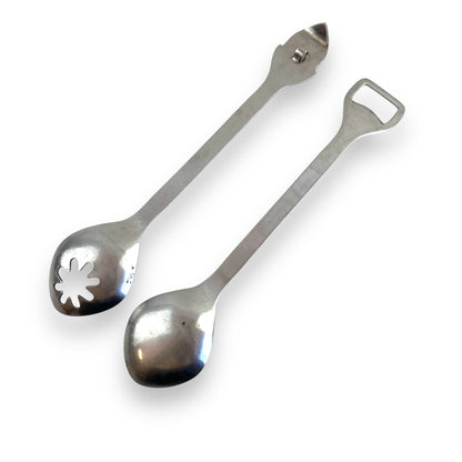 Scandinavian Salad Serving Set | Stainless Steel Multi-Tool Utensils with Bottle Opener