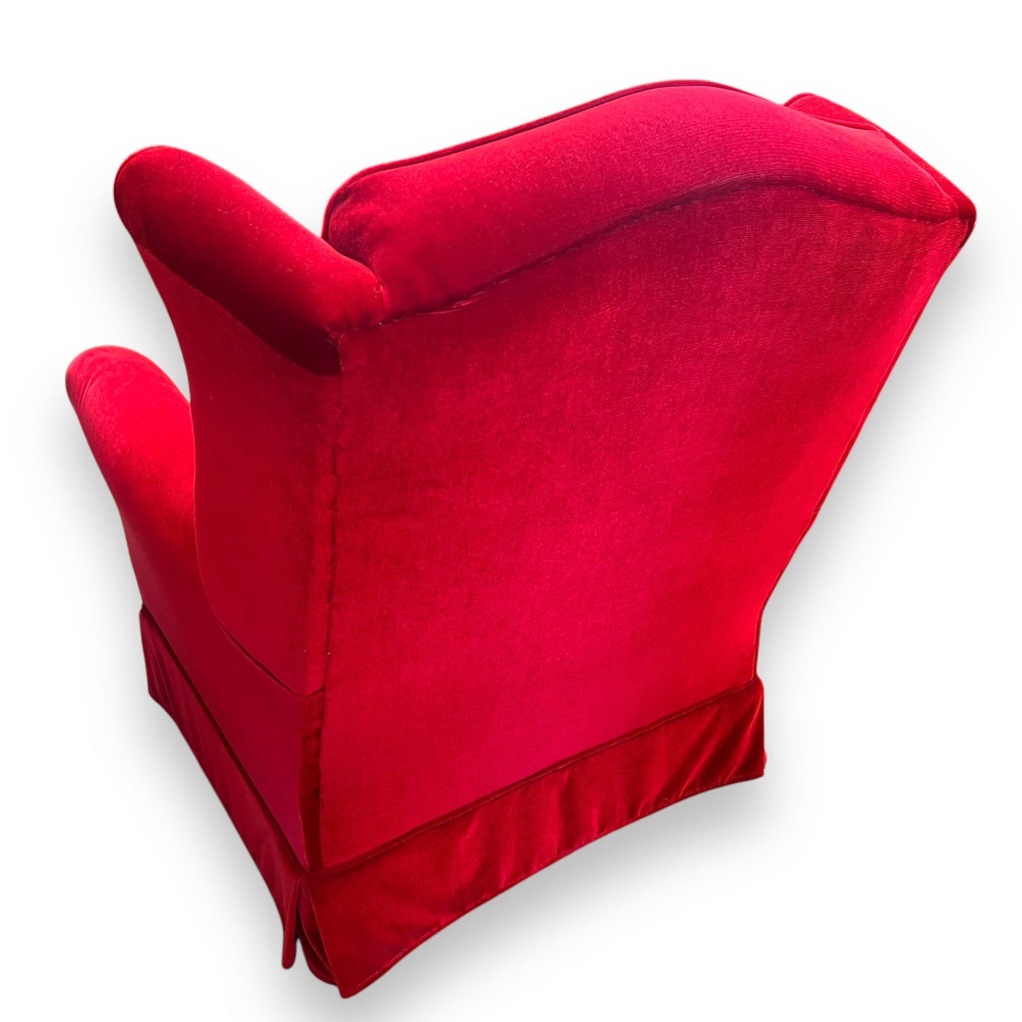 Red Velvet Wingback Armchair