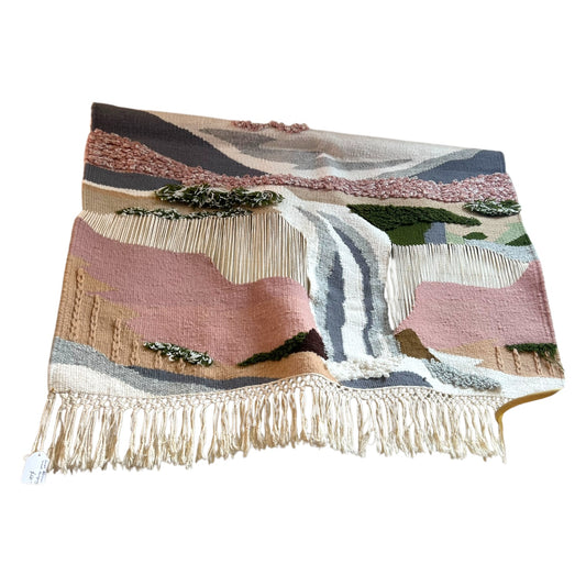 Waterfall Scene in Earthy Pastels - South African Tapestry
