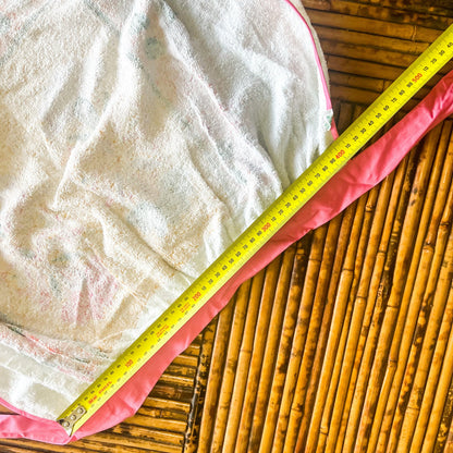 Retro pattern apron with pink tie strap
