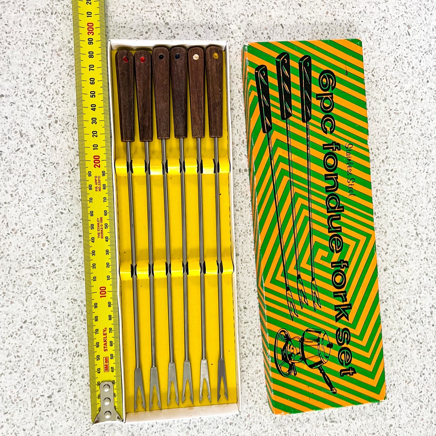 Fondue Sticks with wooden handle in original box