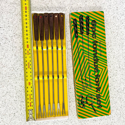 Fondue Sticks with wooden handle in original box